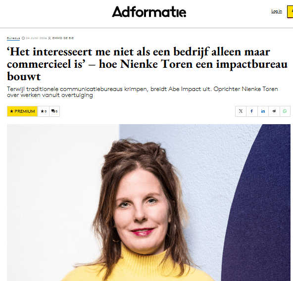 Abe Impact Nienke in Adformatie